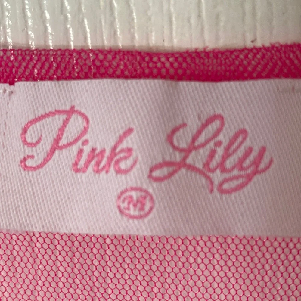 Pink Lily Hot Pink Sheer Cover-Up with Faux Pearls - Picture 2 of 7